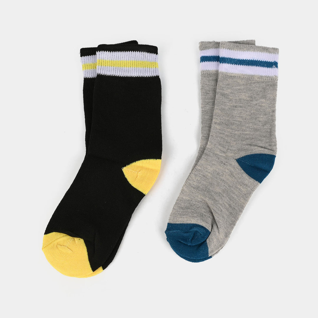 Boys Socks Pack Of 2 Plain Grey Black