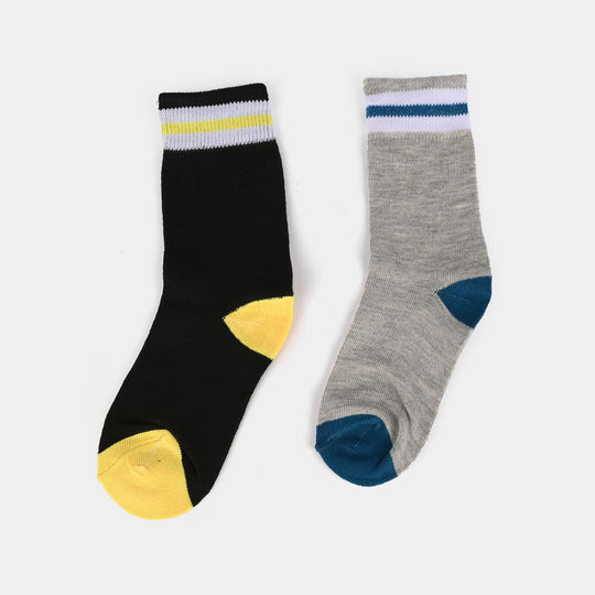 Boys Socks Pack Of 2 Plain Grey Black