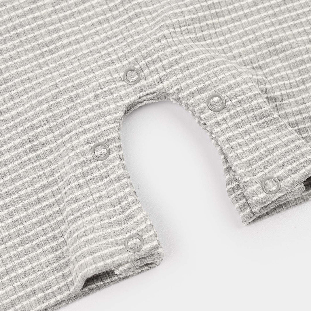 Infant Boys 2x1 Rib Romper Jungle Fun-GREY