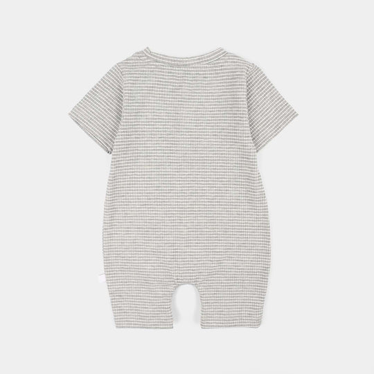 Infant Boys 2x1 Rib Romper Jungle Fun-GREY