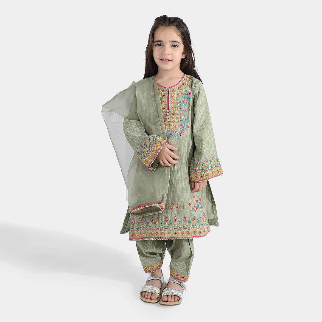 Girls Dobby 3Pcs Zauq E Hassan-PISTA
