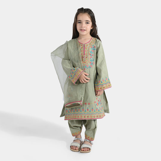 Girls Dobby 3Pcs Zauq E Hassan-PISTA