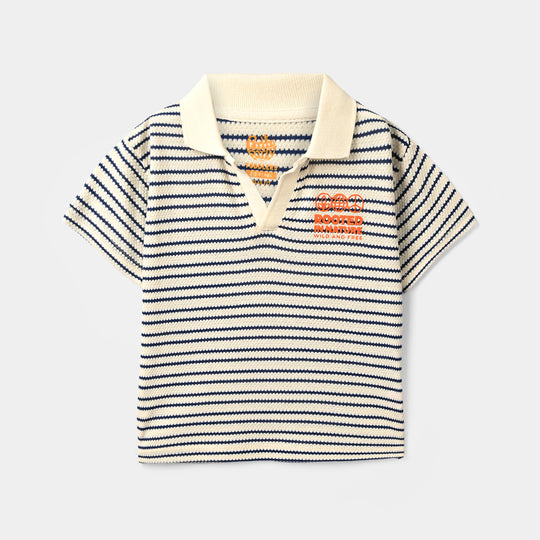 Boys Cotton PK Polo Nature-White