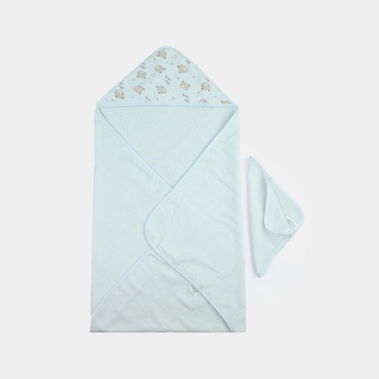 Baby Hooded Bath Towel & Matching Washcloth Set