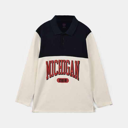Boys Thermal Polo F/S Michigah-Off.White