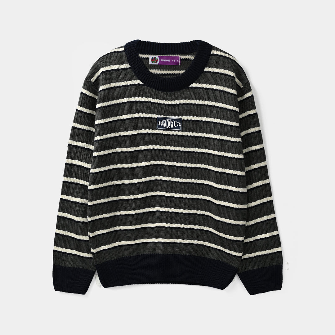 Boys Acrylic Sweater-Epic Fun-Navy.Grey