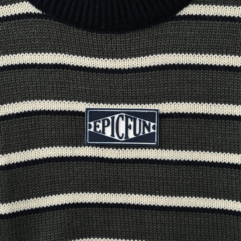 Boys Acrylic Sweater-Epic Fun-Navy.Grey