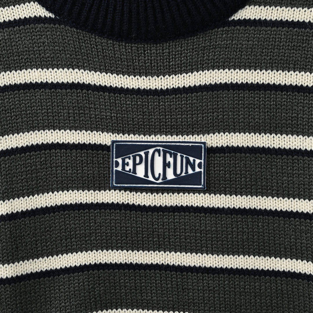Boys Acrylic Sweater-Epic Fun-Navy.Grey