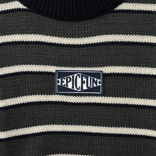 Boys Acrylic Sweater-Epic Fun-Navy.Grey