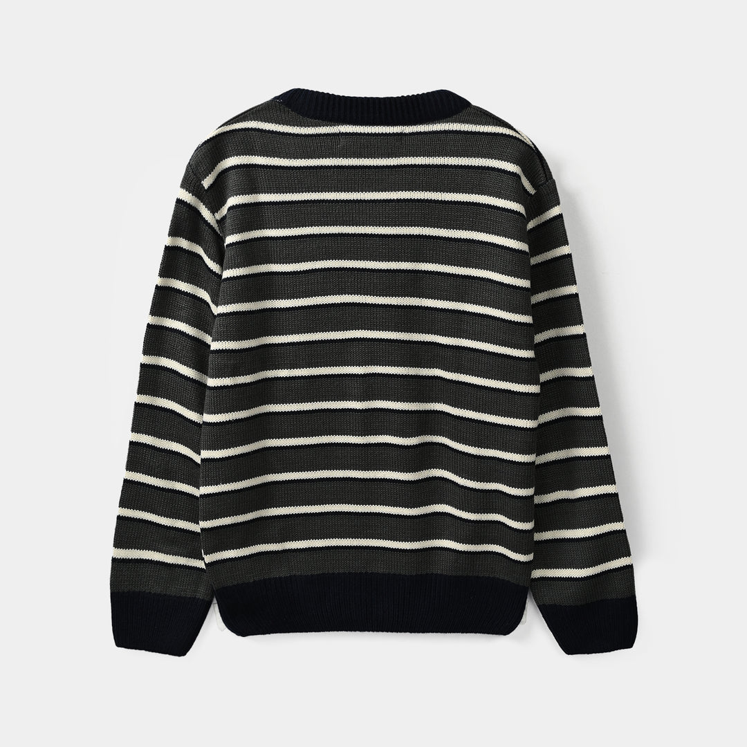 Boys Acrylic Sweater-Epic Fun-Navy.Grey