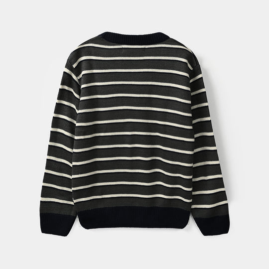 Boys Acrylic Sweater-Epic Fun-Navy.Grey