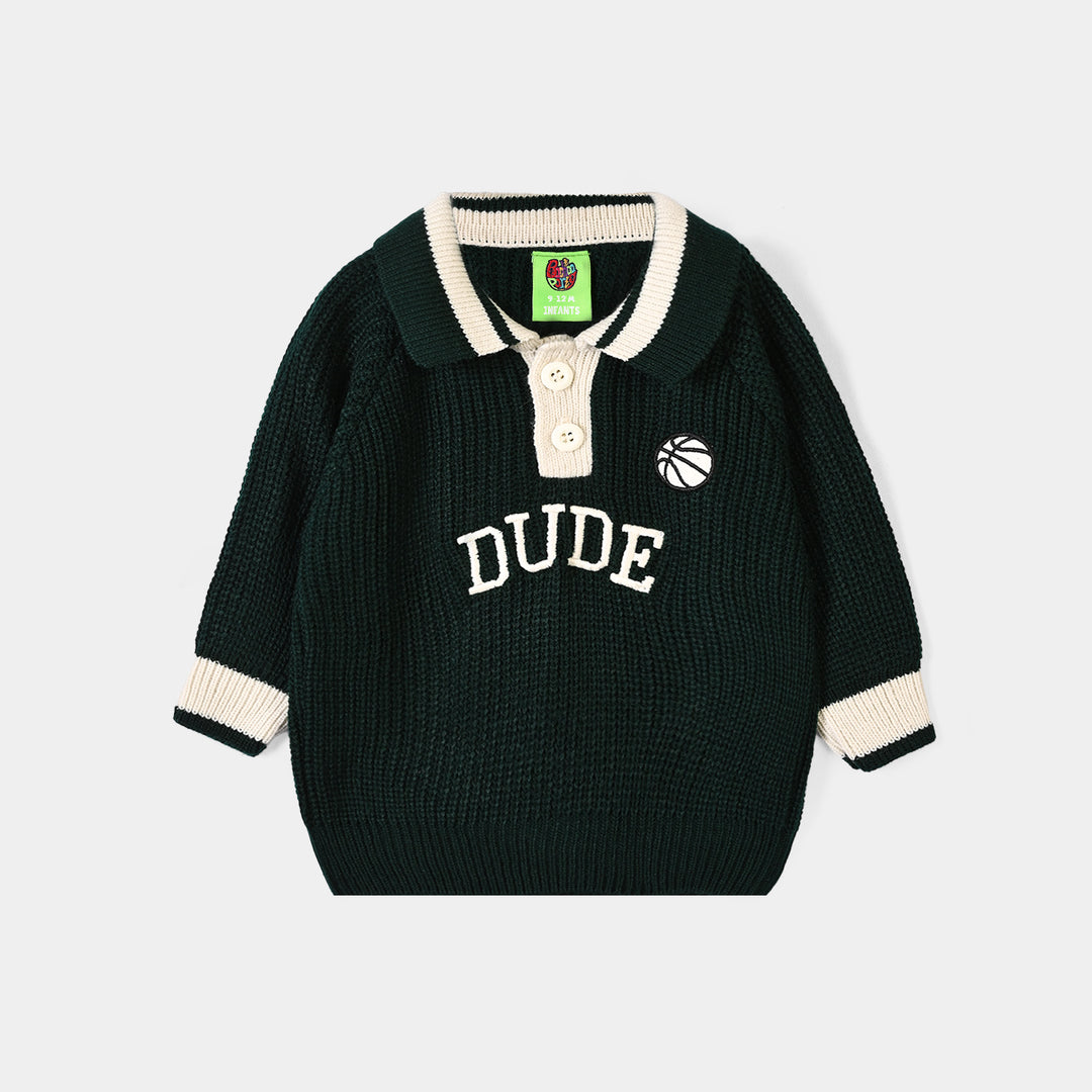 Infant Boys Acrylic Sweater Dude - Green