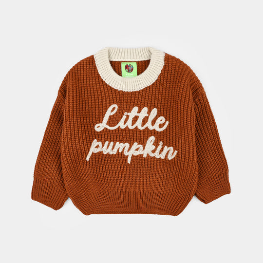 Infant Boys Acrylic Sweater-Pumpkin-D.Orange