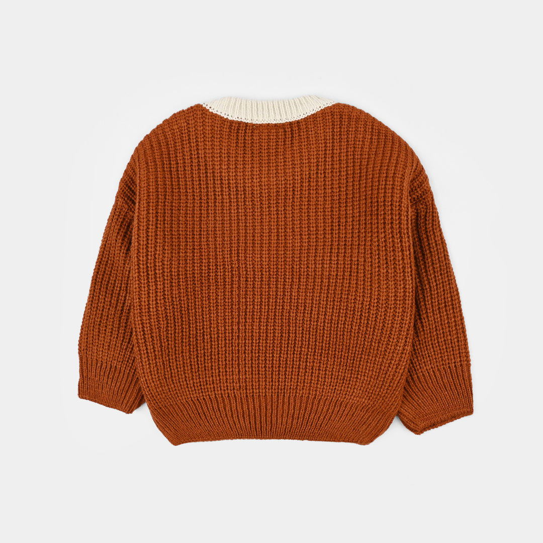 Infant Boys Acrylic Sweater-Pumpkin-D.Orange
