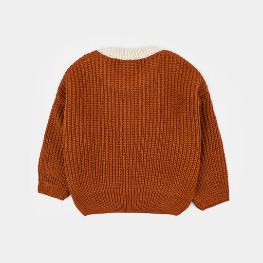 Infant Boys Acrylic Sweater-Pumpkin-D.Orange