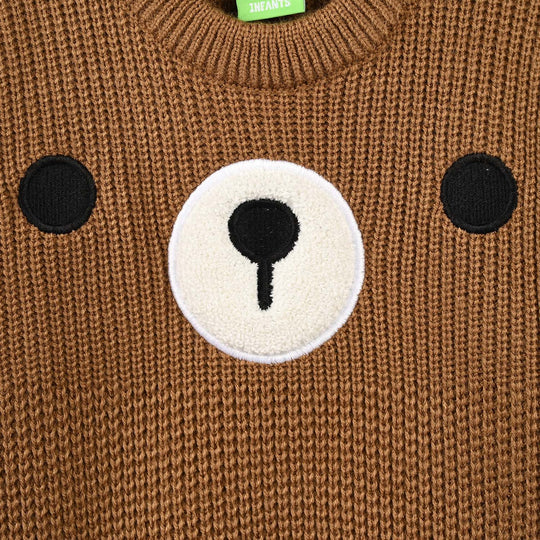 Infant Boys Acrylic Sweater-Grizzly-BROWN