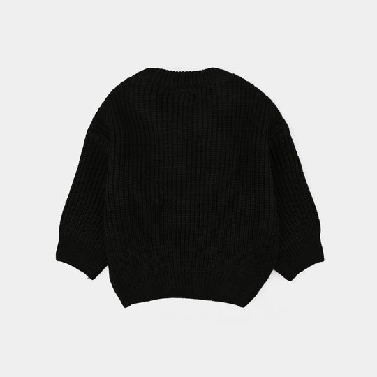 Infant Boys Acrylic Sweater-Dino Munch-BLACK