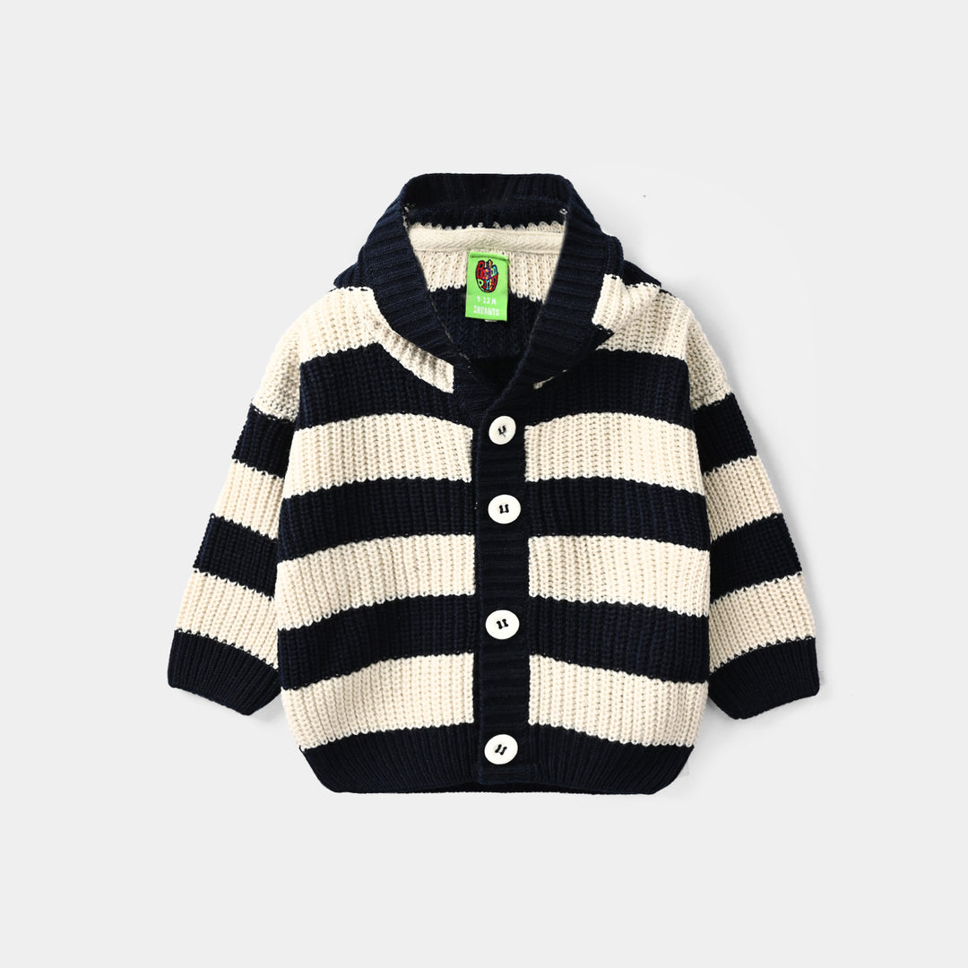 Infant Boys Acrylic Sweater-Norway-Navy