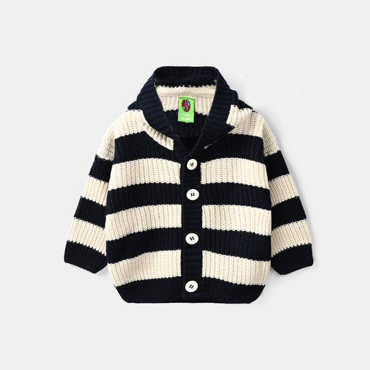 Infant Boys Acrylic Sweater-Norway-Navy