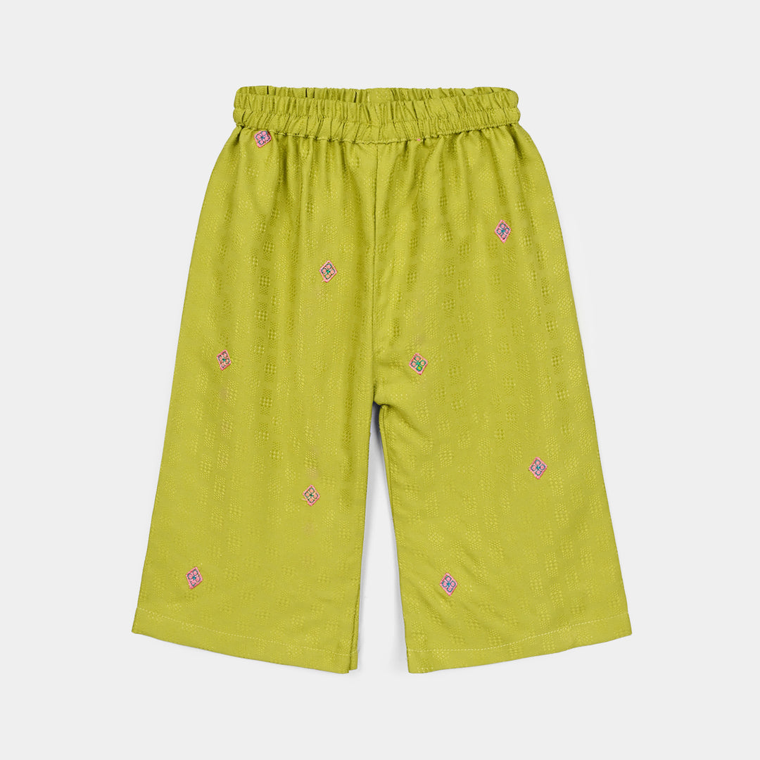 Infant Girls Raw Silk 2Pcs Artistic-Olive.Green