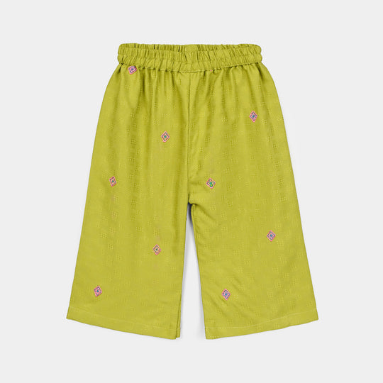 Infant Girls Raw Silk 2Pcs Artistic-Olive.Green