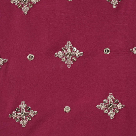 Infant Girls Raw Silk 2Pcs Chanda - Burgundy
