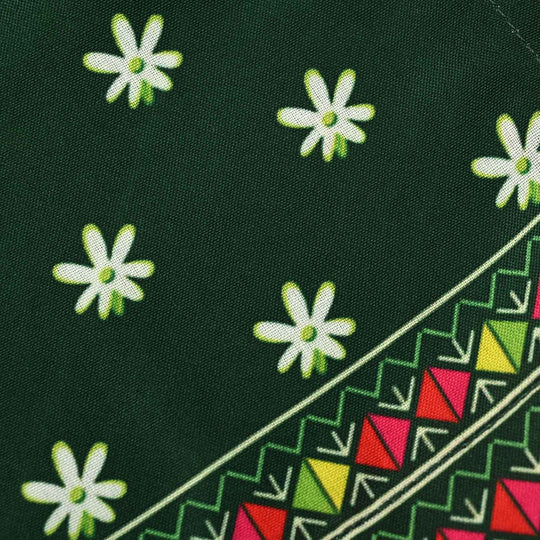 Girls Poly Lawn Printed Kruti Jasmine-Green