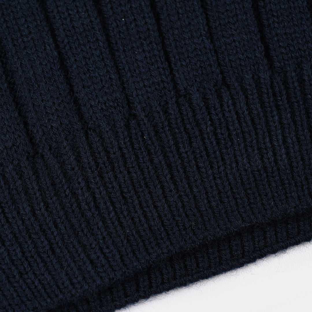 Girls Acrylic Sweater-Sea Shell-NAVY