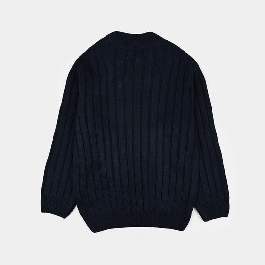 Girls Acrylic Sweater-Sea Shell-NAVY
