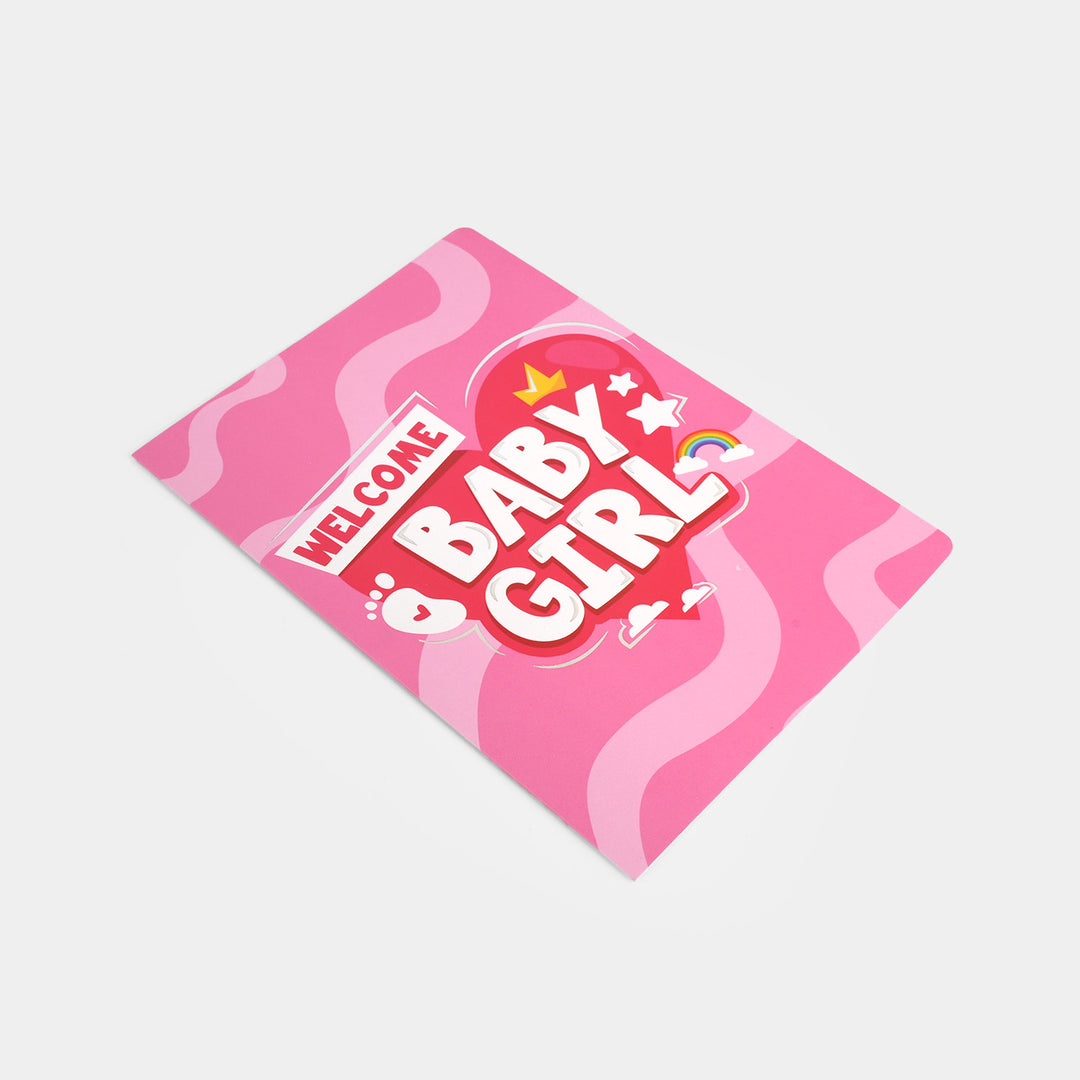 Welcome Baby Girl Pink Greeting Card