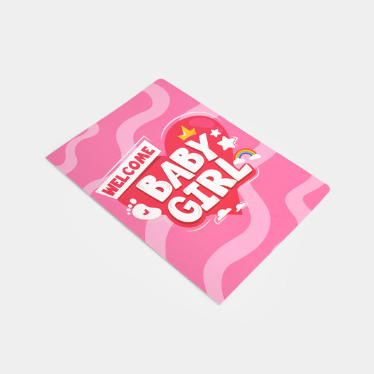 Welcome Baby Girl Pink Greeting Card