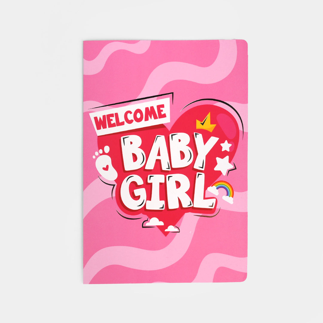 Welcome Baby Girl Pink Greeting Card