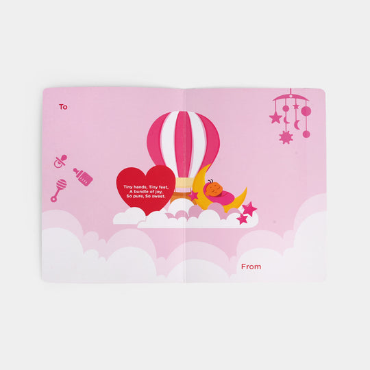 Welcome Baby Girl Pink Greeting Card