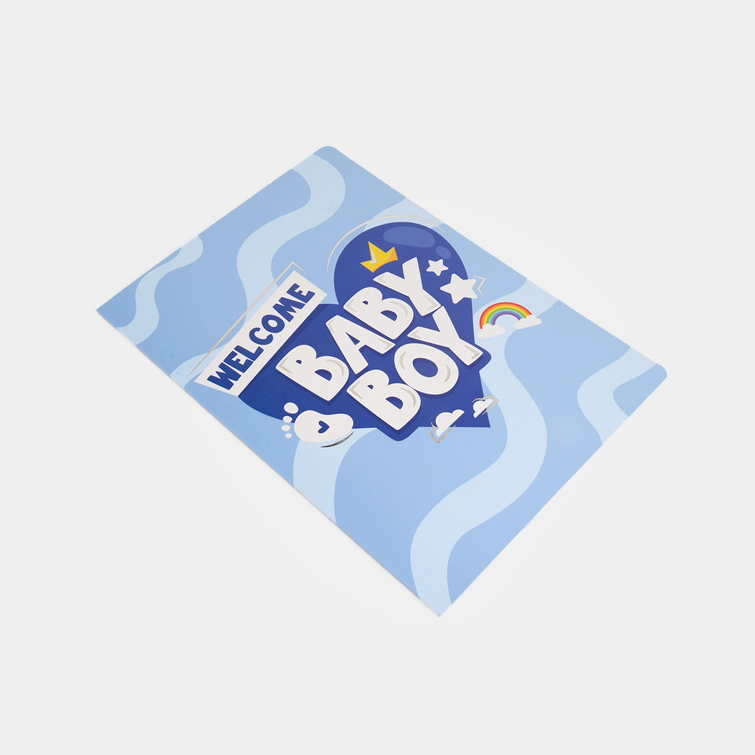 Welcome Baby Boy Blue Greeting Card