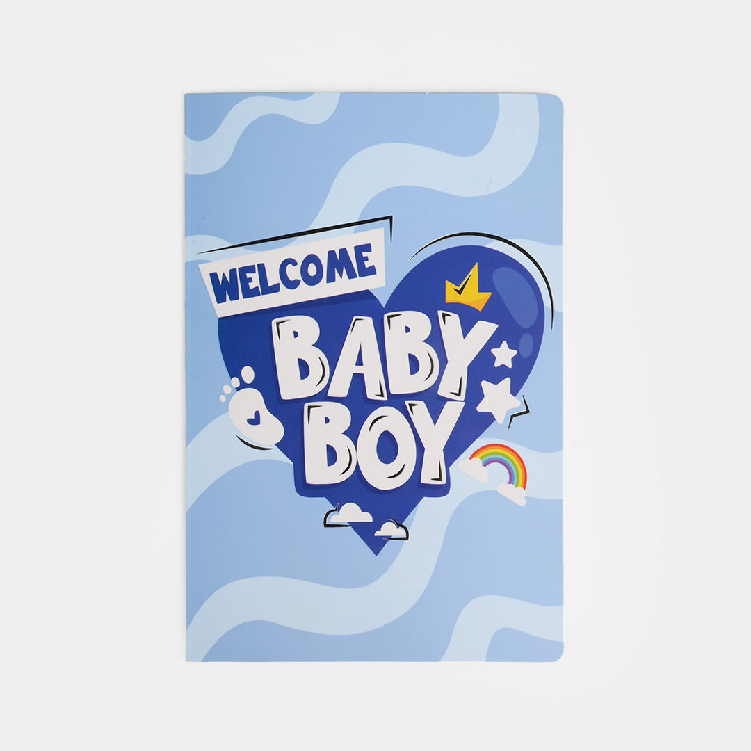 Welcome Baby Boy Blue Greeting Card