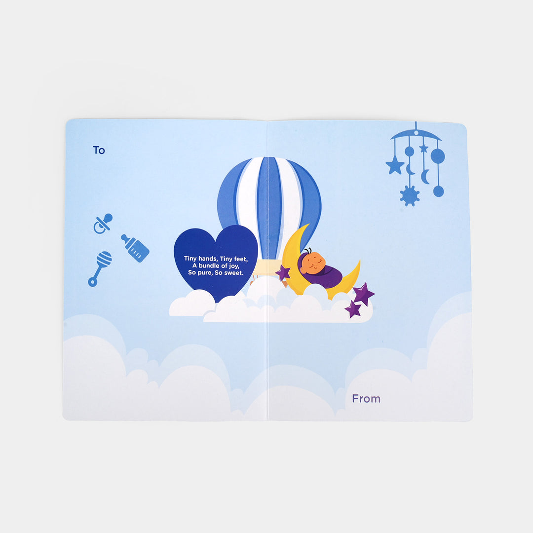 Welcome Baby Boy Blue Greeting Card
