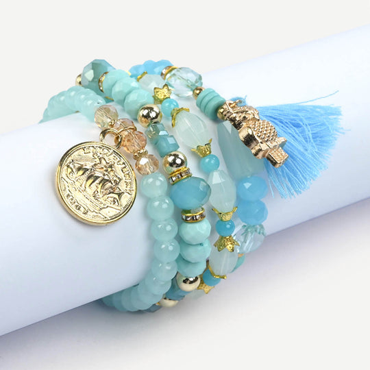 Fancy Crystal Beaded Bracelet for Girls