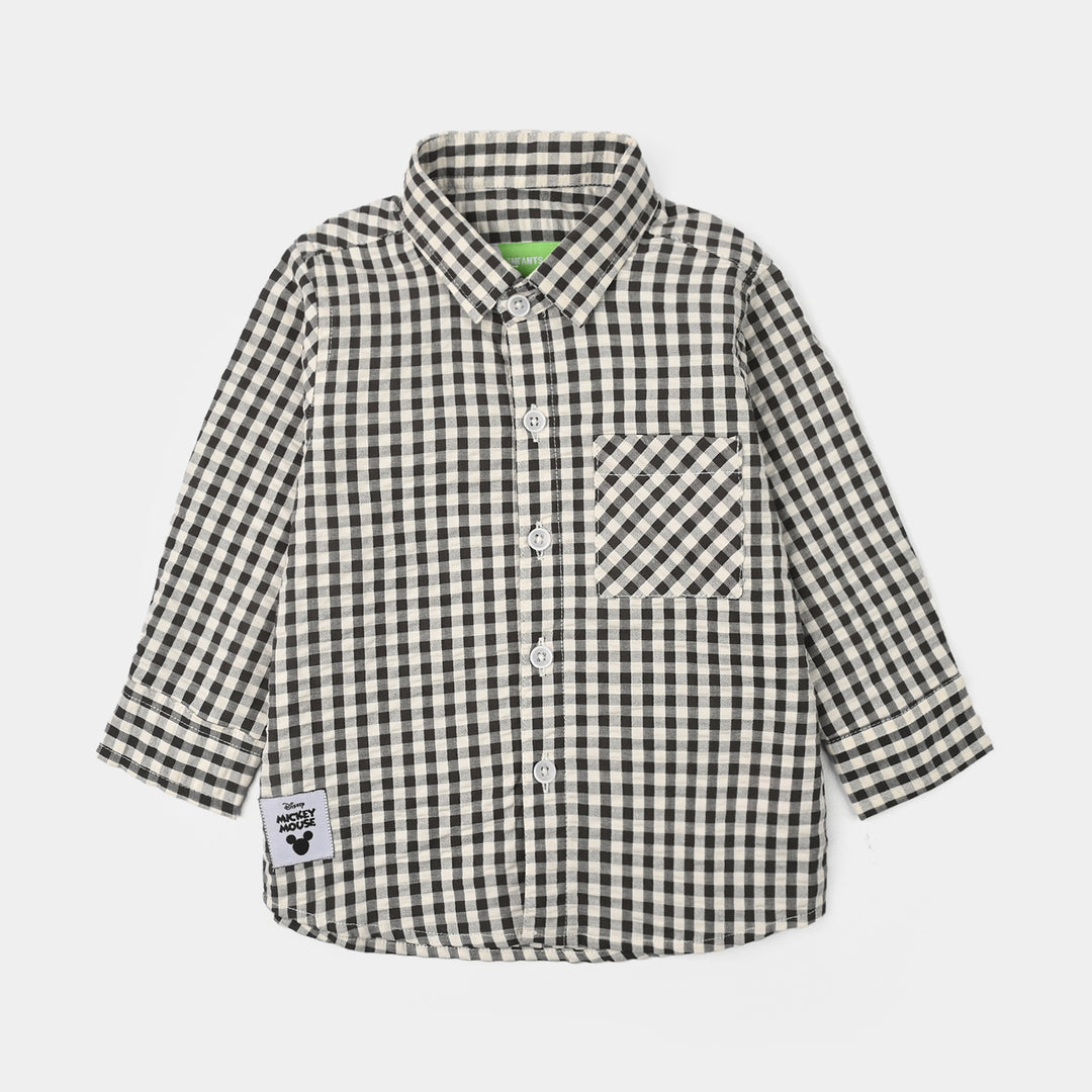 Infant Boys Yarn Dyed Shirt Character- Checkered