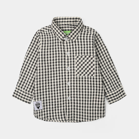 Infant Boys Yarn Dyed Shirt Character- Checkered