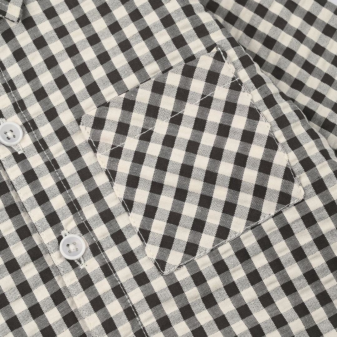 Infant Boys Yarn Dyed Shirt Character- Checkered