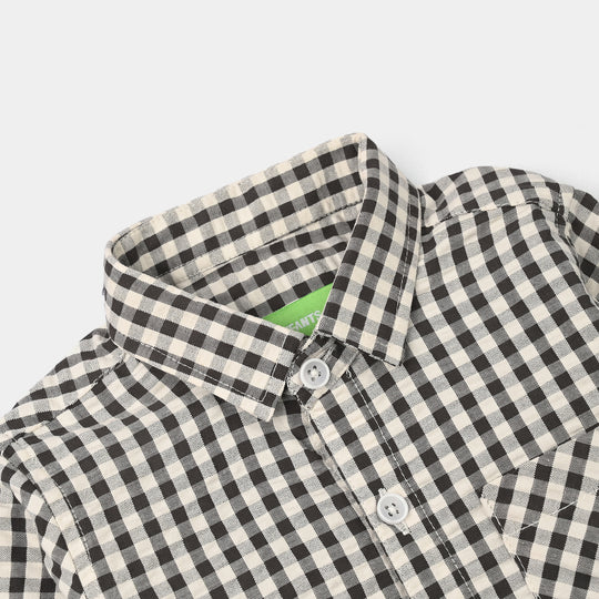 Infant Boys Yarn Dyed Shirt Character- Checkered