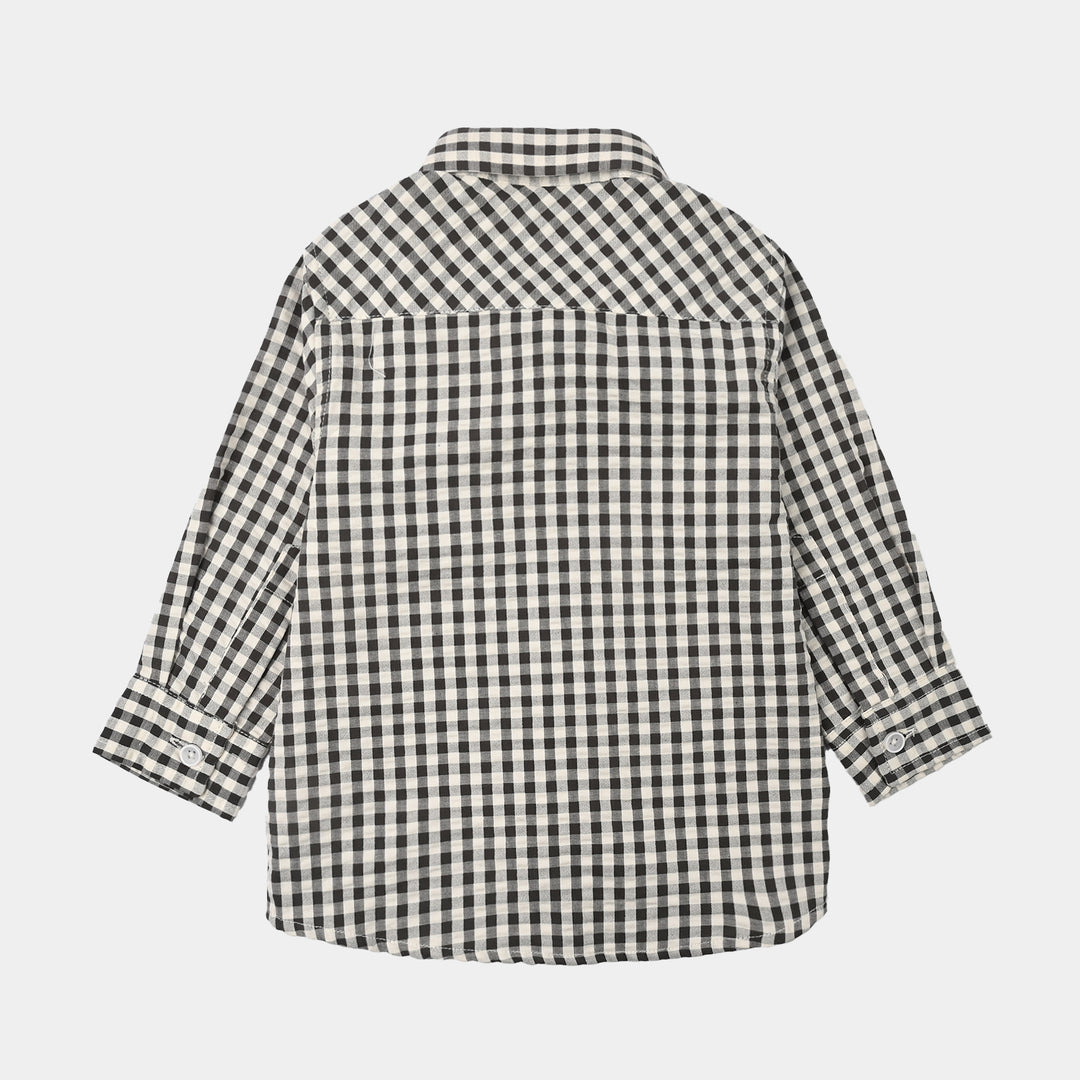 Infant Boys Yarn Dyed Shirt Character- Checkered