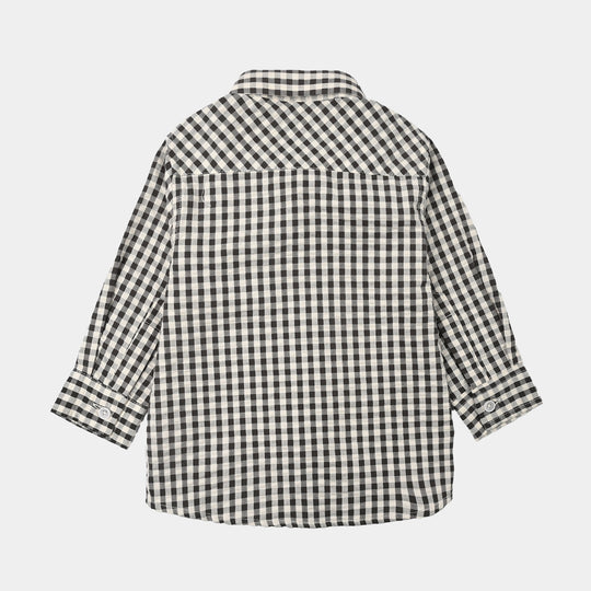 Infant Boys Yarn Dyed Shirt Character- Checkered