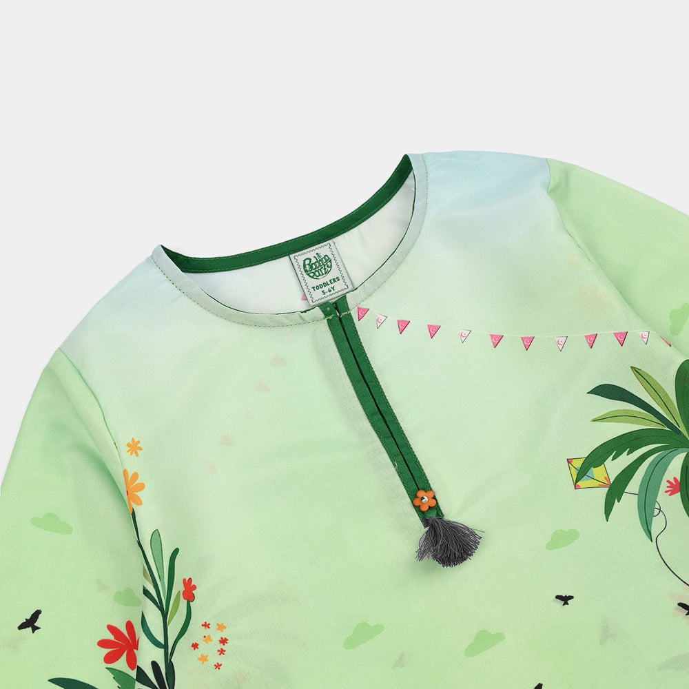 Girls Polyester Casual Top Auto Rickshaw - Light Green