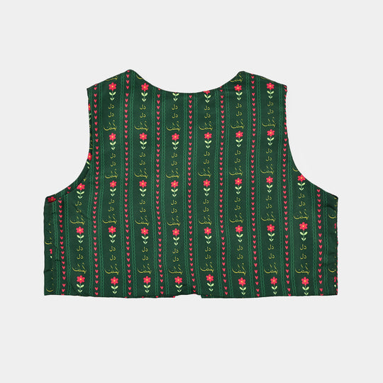 Girls Polyester Printed 3Pcs Ind Dil Dil Pakistan-L.Green