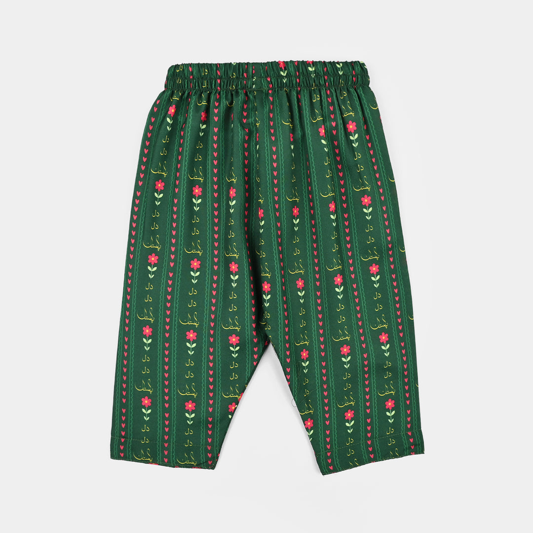 Infant Girls Polyester Printes 2Pcs Ind Dil Dil Pakistan-LT.Green