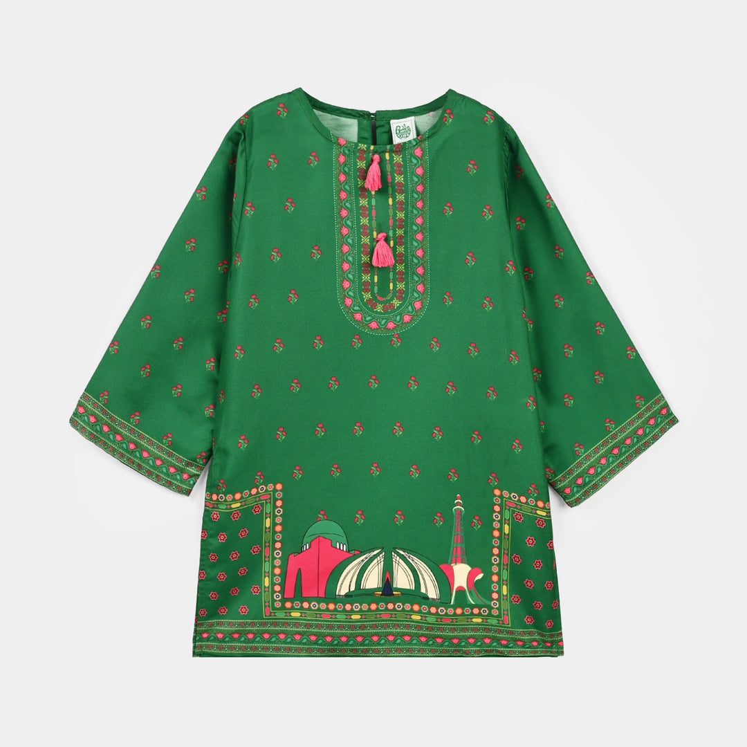 Girls Polyester Ind Kurti Azm-E-Pakistan-Green