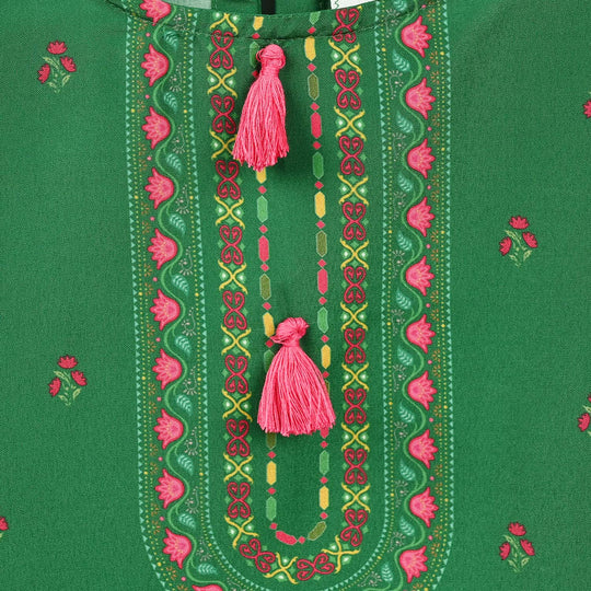 Girls Polyester Ind Kurti Azm-E-Pakistan-Green