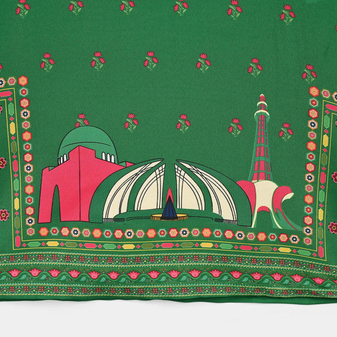 Girls Polyester Ind Kurti Azm-E-Pakistan-Green