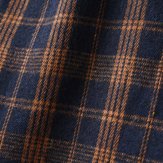 Boys Flannel Shirt F/S (Eight)-Navy.Check
